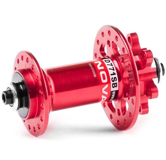 MTB náboj Novatec D771SB 15mm čevený