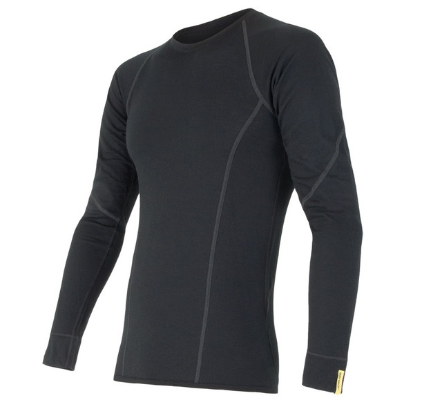 Tričko Sensor Merino Wool Active dlhé pánske čierne