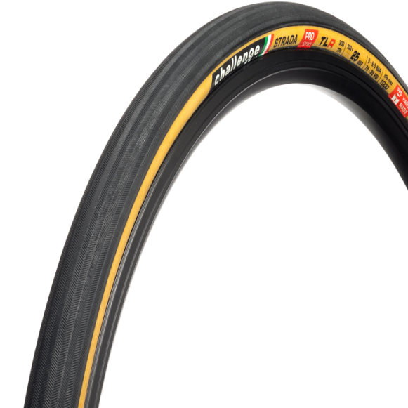 Plášť Challenge Strada Pro H-TLR 700x27C Black/Tan